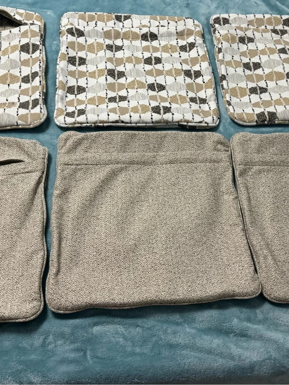 Neutral Geometric Accent Pillow Covers - Taupe, Cream & Gray (6 Pack)